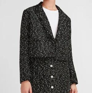 Classic boucle cropped blazer NWT Sz S Express